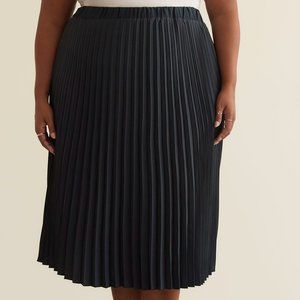 Penningtons Pleated Satin Midi Skirt with Elastic Waistband